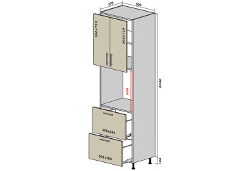 N19 Skriňa 2D2S New Interno Luxe