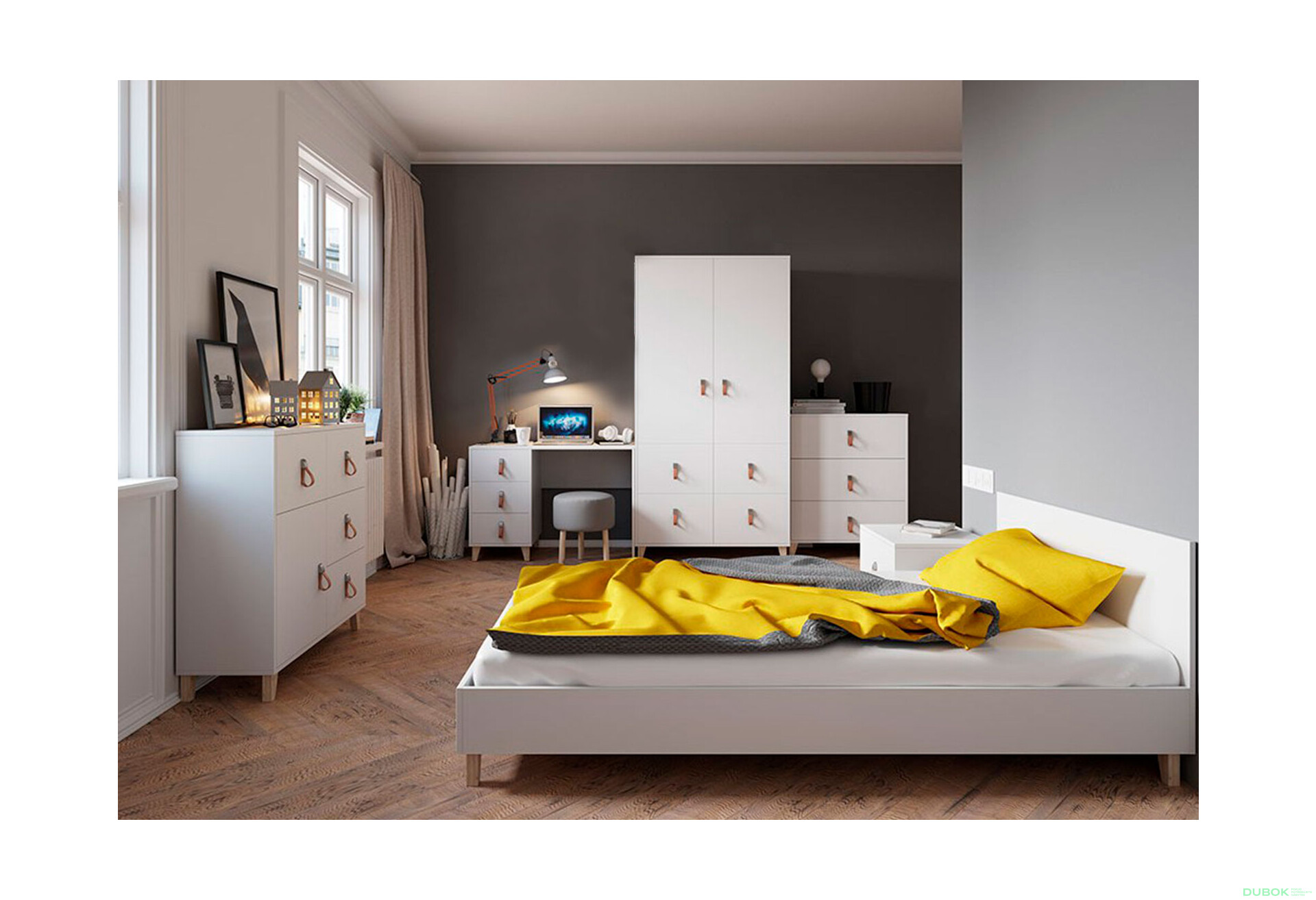 Fotografia 1 - Detská zostava 4S2D Figo biela Idczak meble