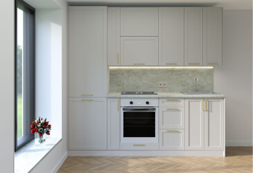 Sada 2.4 korpus biely, fasády šedá RAL 7047 Vintage