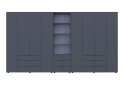 Fotografia 3 - Skriňa osemdverová s regálom s zásuvkami Gelar 370 cm grafit