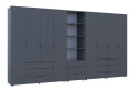 Fotografia 4 - Skriňa osemdverová s regálom s zásuvkami Gelar 370 cm grafit