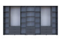 Fotografia 5 - Skriňa osemdverová s regálom s zásuvkami Gelar 370 cm grafit