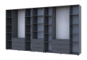 Fotografia 6 - Skriňa osemdverová s regálom s zásuvkami Gelar 370 cm grafit