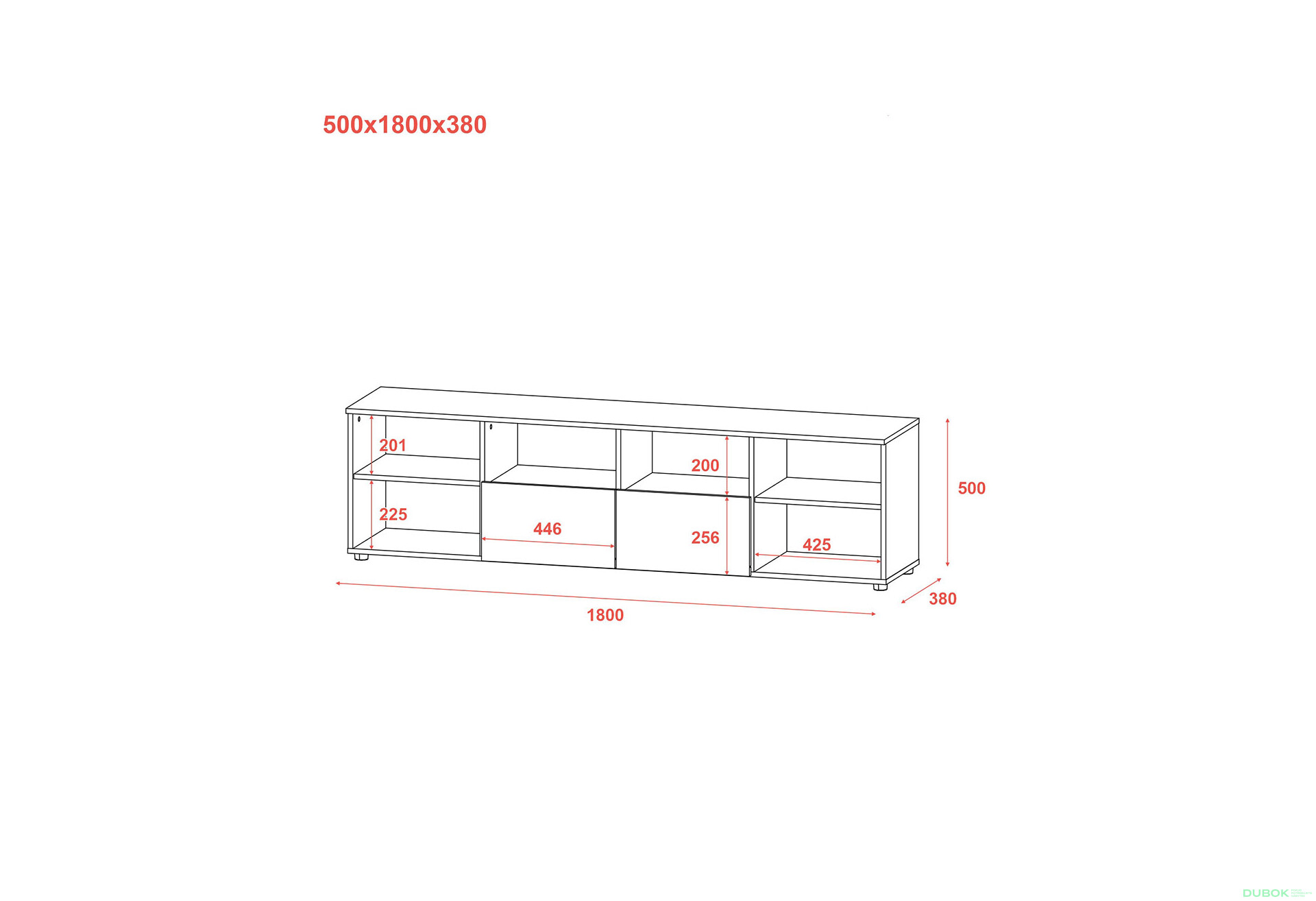 TV stolík s dvierkami a zásuvkami Ron 4 180 cm kašmír - Fotografia 7 Fotografia 7 - TV stolík s dvierkami a zásuvkami Ron 4 180 cm kašmír