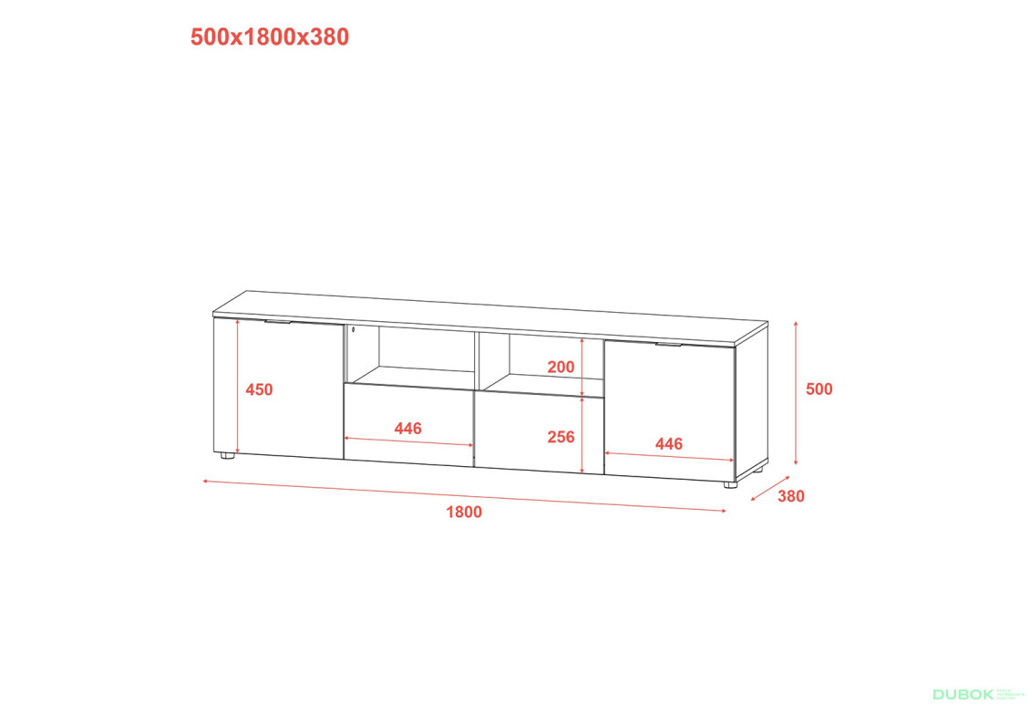 TV stolík s dvierkami a zásuvkami Ron 4 180 cm kašmír - Fotografia 8 Fotografia 8 - TV stolík s dvierkami a zásuvkami Ron 4 180 cm kašmír