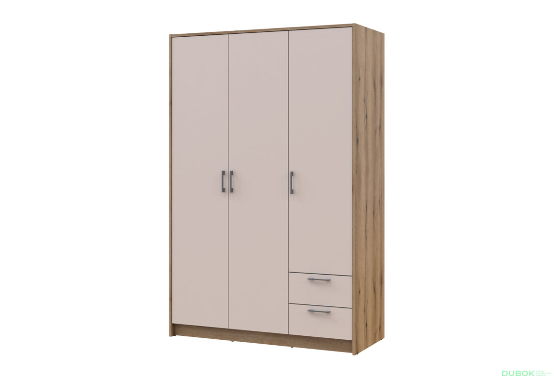 Skriňa Rondi 3D dub artisan / kašmír 121x52x195