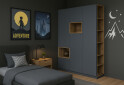Skriňa s výklenkom Dale 2d + otvorený regál 167 cm, grafit / dub evoke - Fotografia 2 Fotografia 2 - Skriňa s výklenkom Dale 2d + otvorený regál 167 cm, grafit / dub evoke