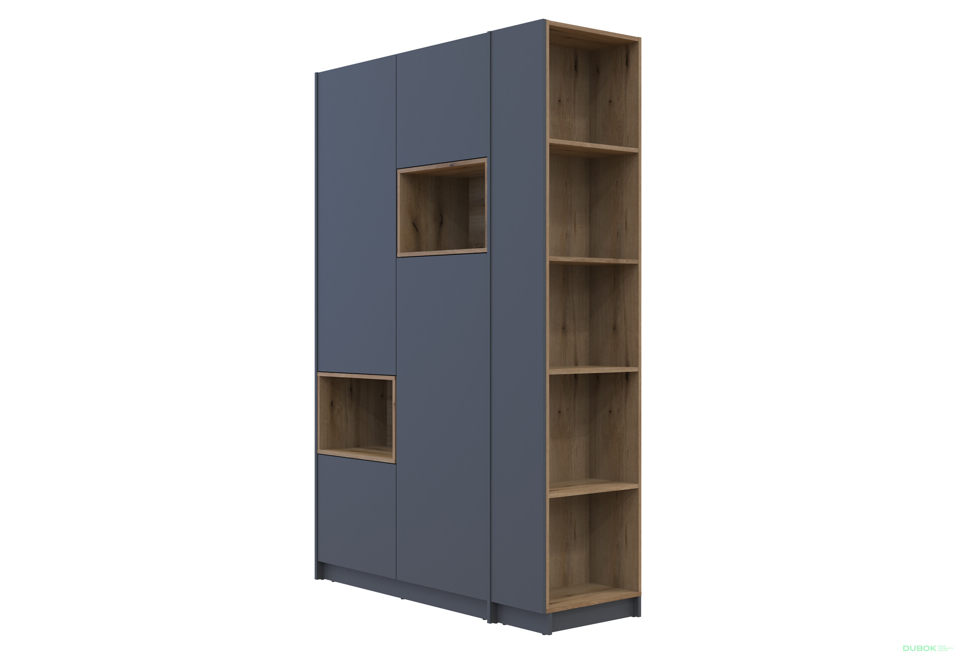 Skriňa s výklenkom Dale 2d + otvorený regál 167 cm, grafit / dub evoke - Fotografia 9 Fotografia 9 - Skriňa s výklenkom Dale 2d + otvorený regál 167 cm, grafit / dub evoke