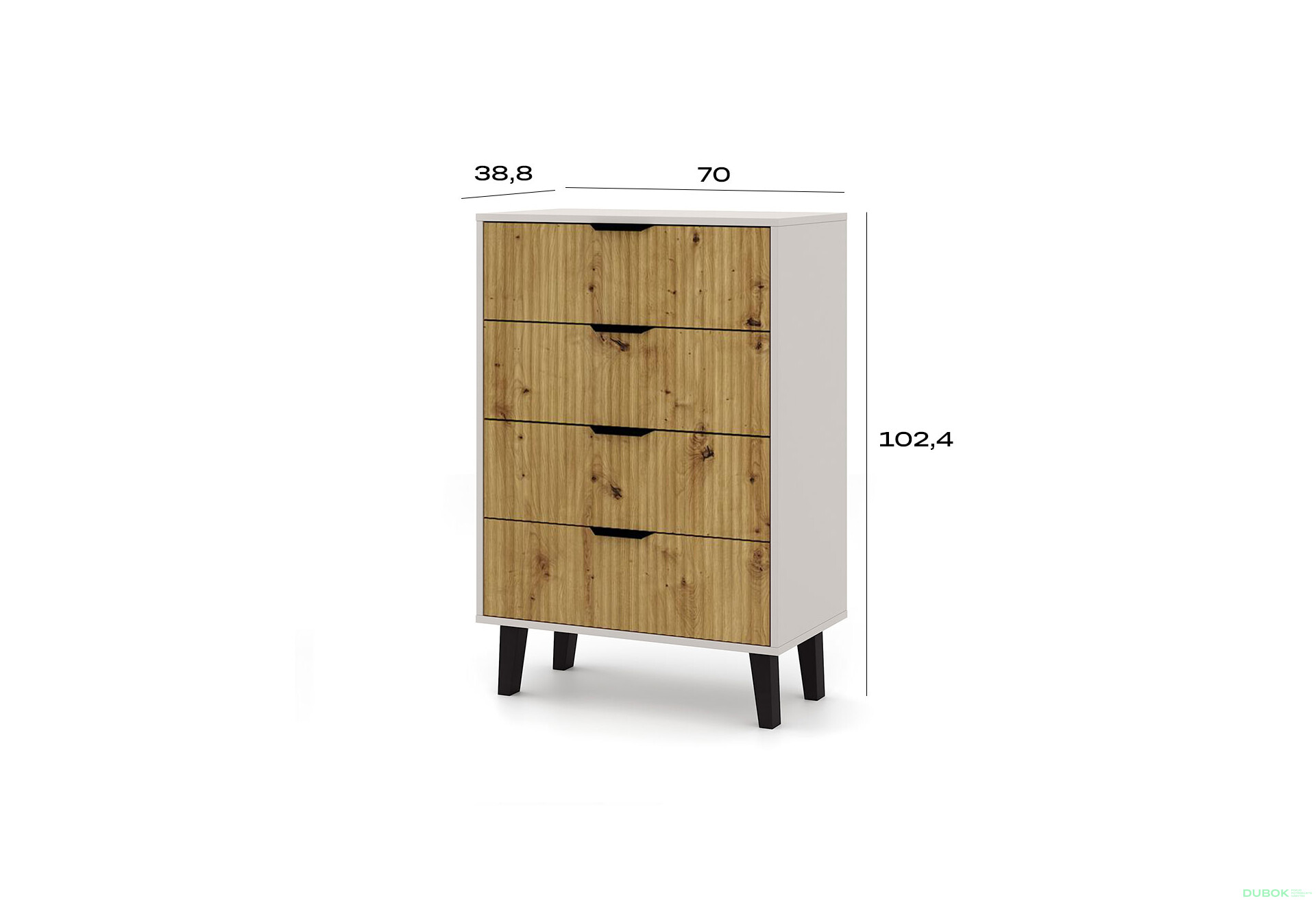 Fotografia 3 - Komoda Borg Duo 4Š kašmír / dub artisan