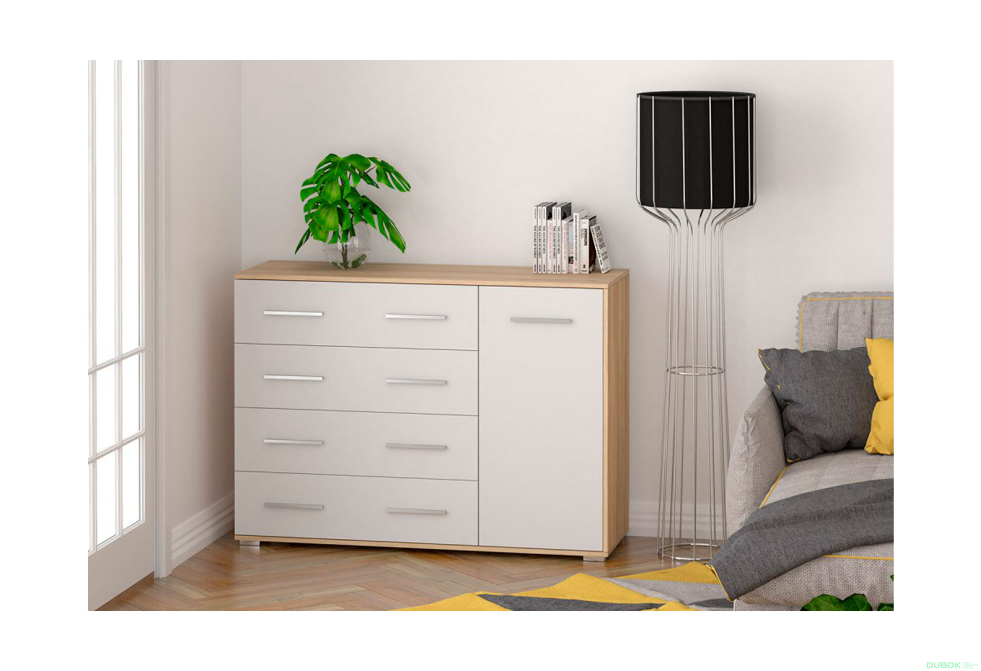 Fotografia 3 - Komoda Frida 02 135 1D4S dub sonoma / biely