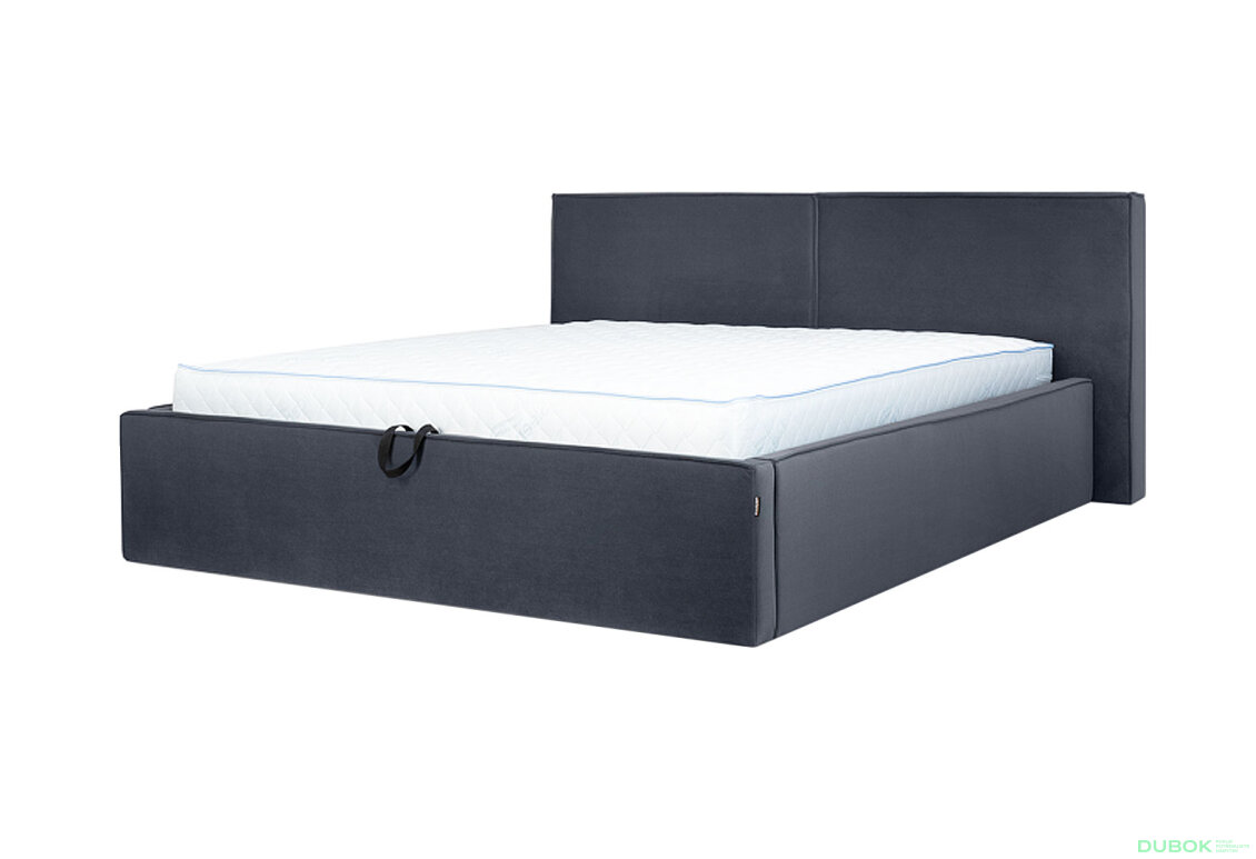 Posteľ 1,6x2,0 s výklopným roštom, grafit (Royal Velvet 21) Duo