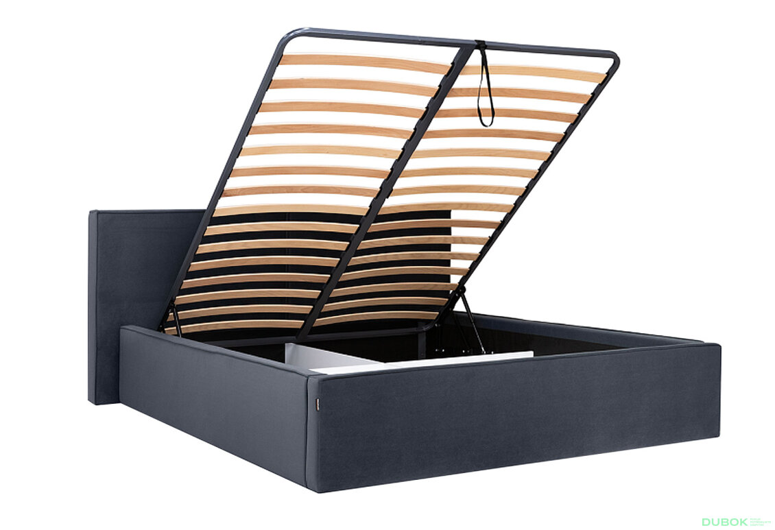 Fotografia 3 - Posteľ 1,6x2,0 s výklopným roštom, grafit (Royal Velvet 21) Duo