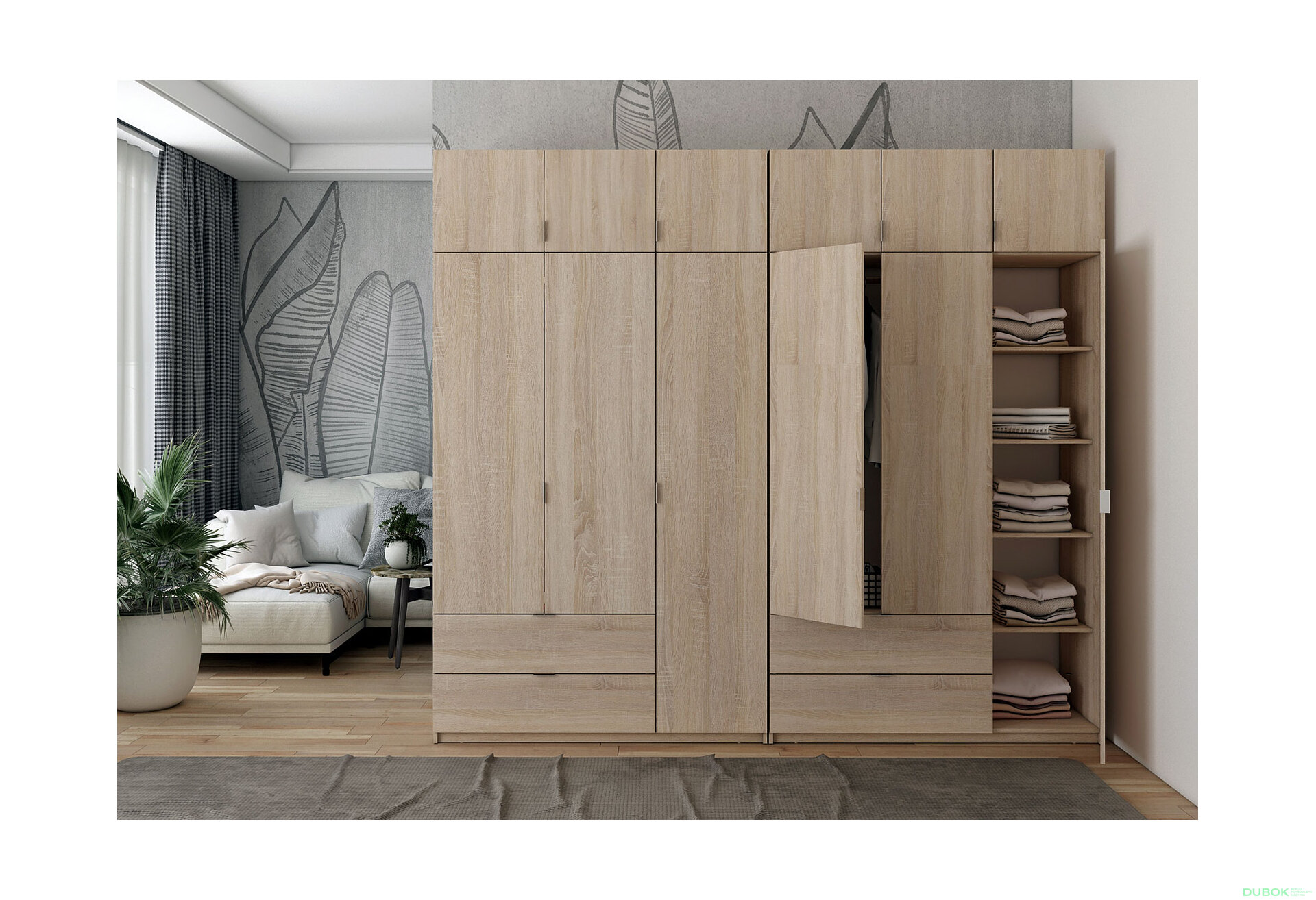 Fotografia 8 - Skriňa Lukas 3+3 DT 255 dub sonoma