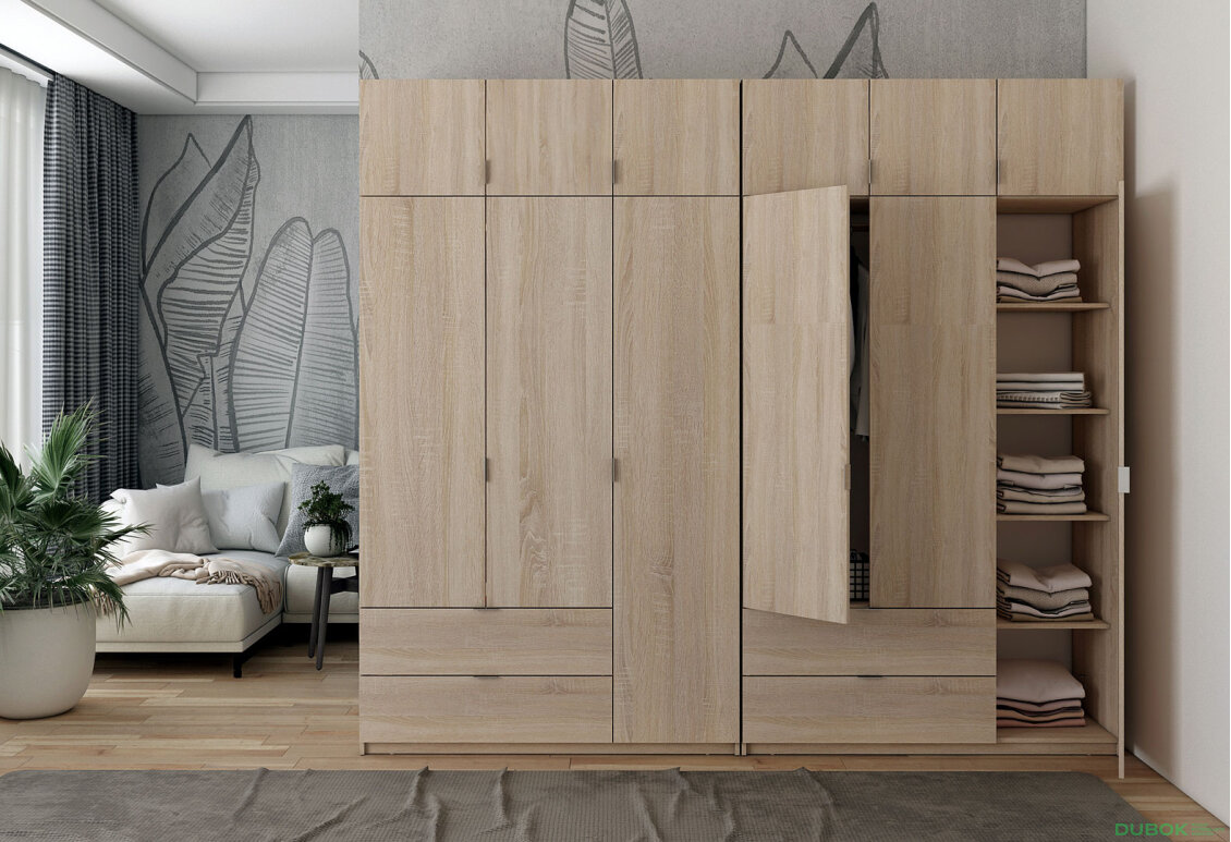 Fotografia 8 - Skriňa Lukas 3+3 DT 255 dub sonoma