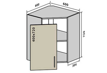 V14 Rohová skrinka 1D Interno Luxe