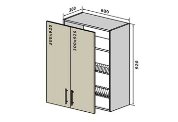 V47 Skrinka 2D 60 Sušák Interno Luxe