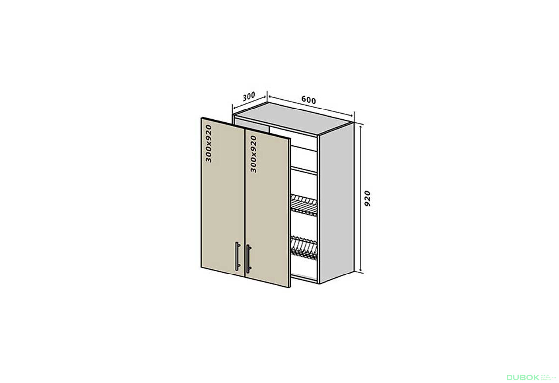 V47 Skrinka 2D 60 Sušák Interno Luxe