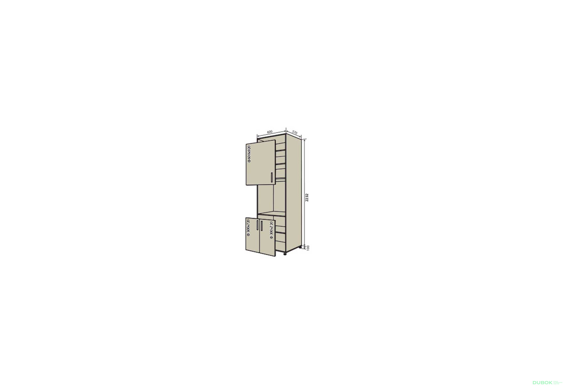 N20 Skriňa (horná f60x92-1ks, dolná f30x72-2ks) Interno Glaňec Luxe - Fotografia 1 Fotografia 1 - N20 Skriňa (horná f60x92-1ks, dolná f30x72-2ks) Interno Glaňec Luxe