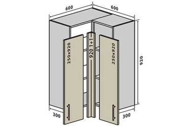 V58 Rohová Skriňaka 60x60 Interno Glaňec Luxe