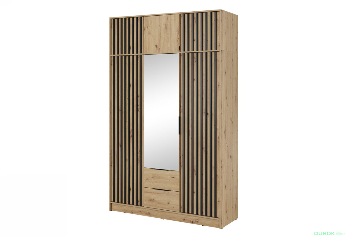 Skriňa Nelly 3D so zrkadlom a antresolou artisan
