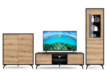 Obývacia zostava 3.1 m TV evoke dub / čierna Diamond