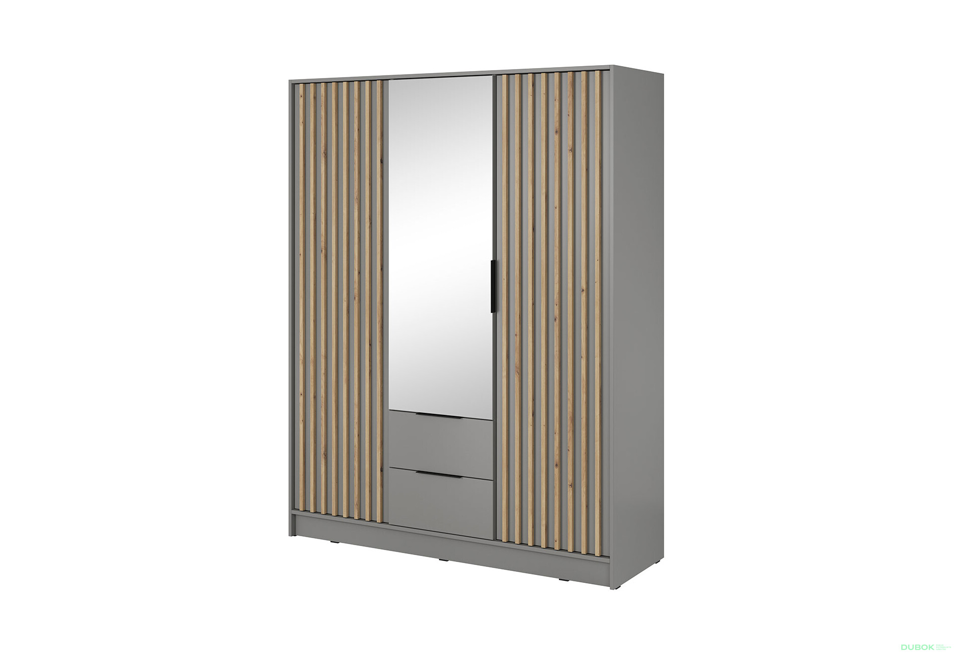 Skriňa 3D so zrkadlom šedá Nelly - Fotografia 1 Fotografia 1 - Skriňa 3D so zrkadlom šedá Nelly