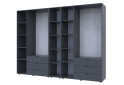Skriňa šesťdverová s regálom Gelar 271 cm Grafit - Fotografia 5 Fotografia 5 - Skriňa šesťdverová s regálom Gelar 271 cm Grafit