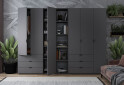 Skriňa šesťdverová s regálom Gelar 271 cm Grafit - Fotografia 3 Fotografia 3 - Skriňa šesťdverová s regálom Gelar 271 cm Grafit