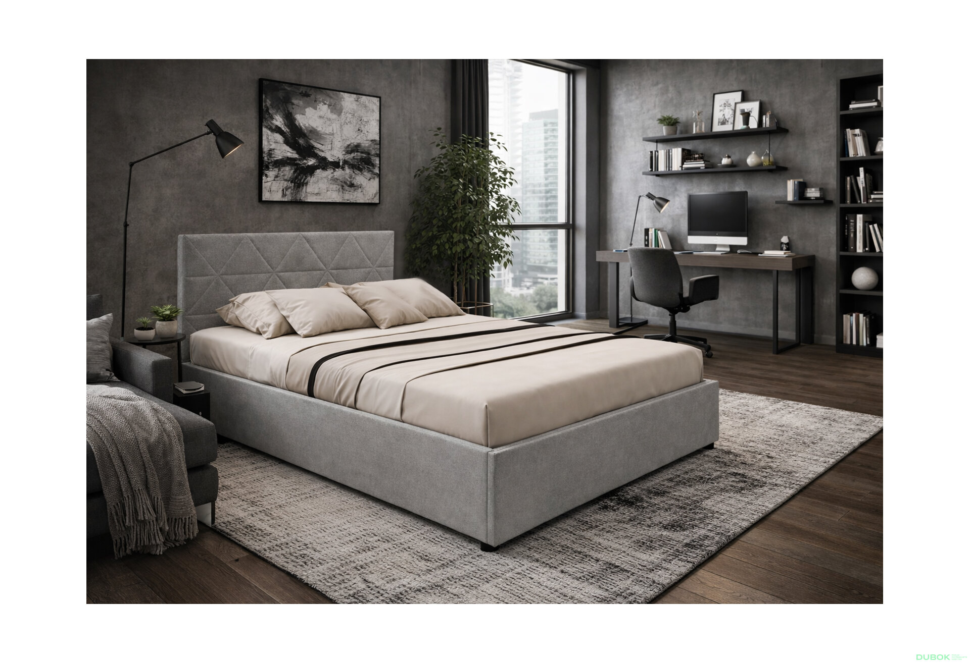 Fotografia 8 - Posteľ Fro Caro 140x200 Mono 246, šedá