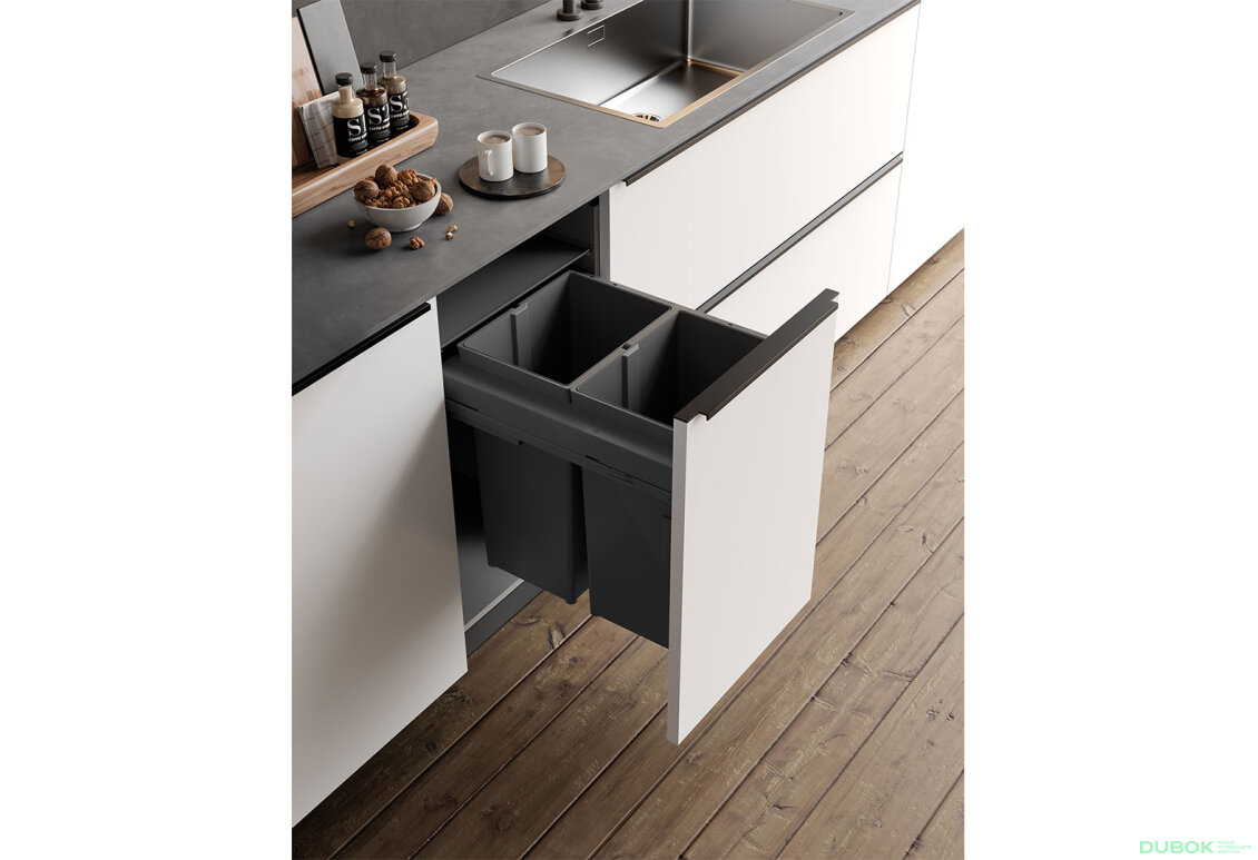 Fotografia 2 - Triedič 580 Gollinucci EVO do skrinky 450 mm vrátane výsuvného 2x29l antracit