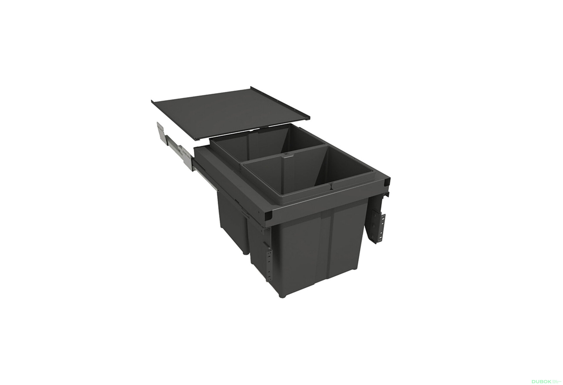 Fotografia 1 - Triedič 580 Gollinucci EVO do skrinky 450 mm vrátane výsuvného 2x29l antracit