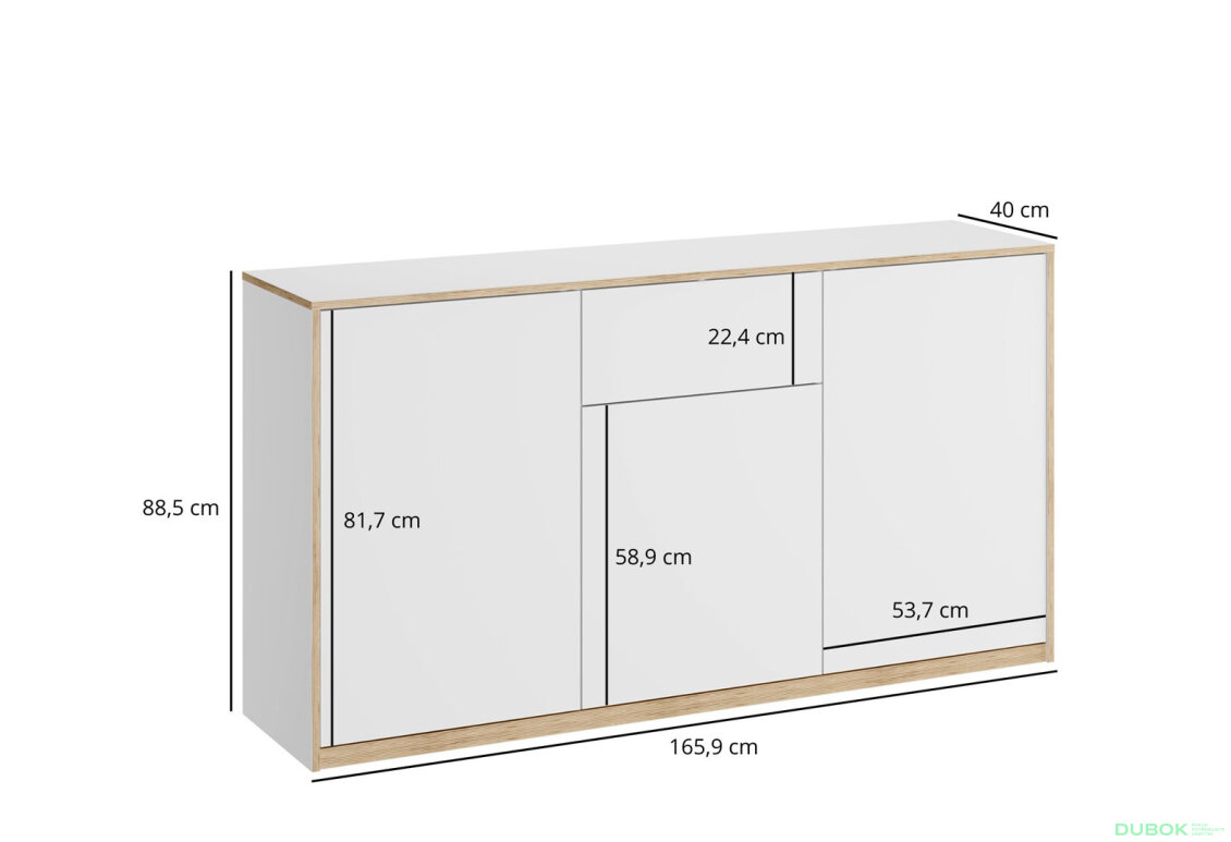 Fotografia 5 - Komoda 3d1s biela Complex
