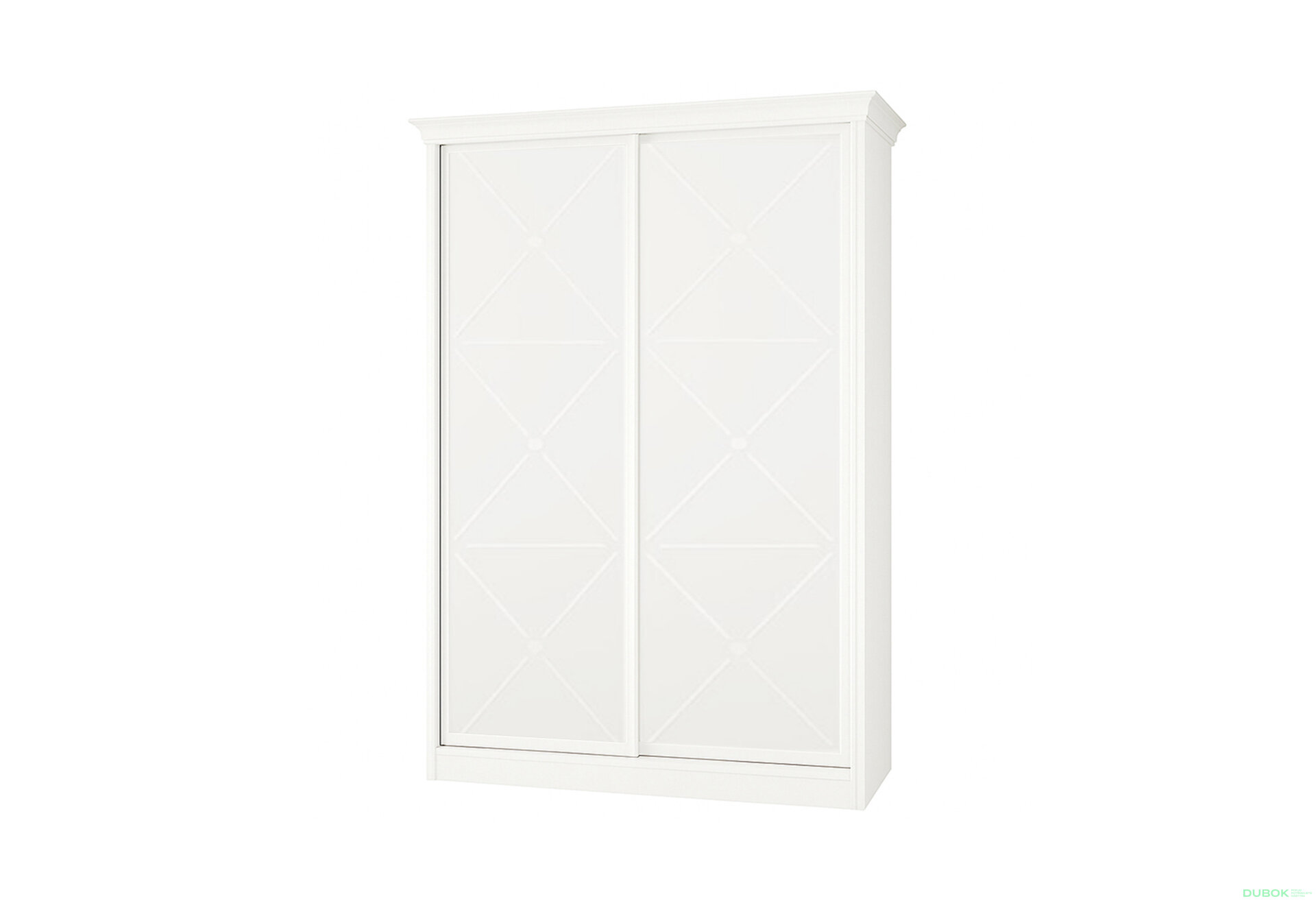 Fotografia 1 - Skriňa Rim-Veneziano 2D 1.6 m biela s rímsou, fasádami DTD (s dekorom)