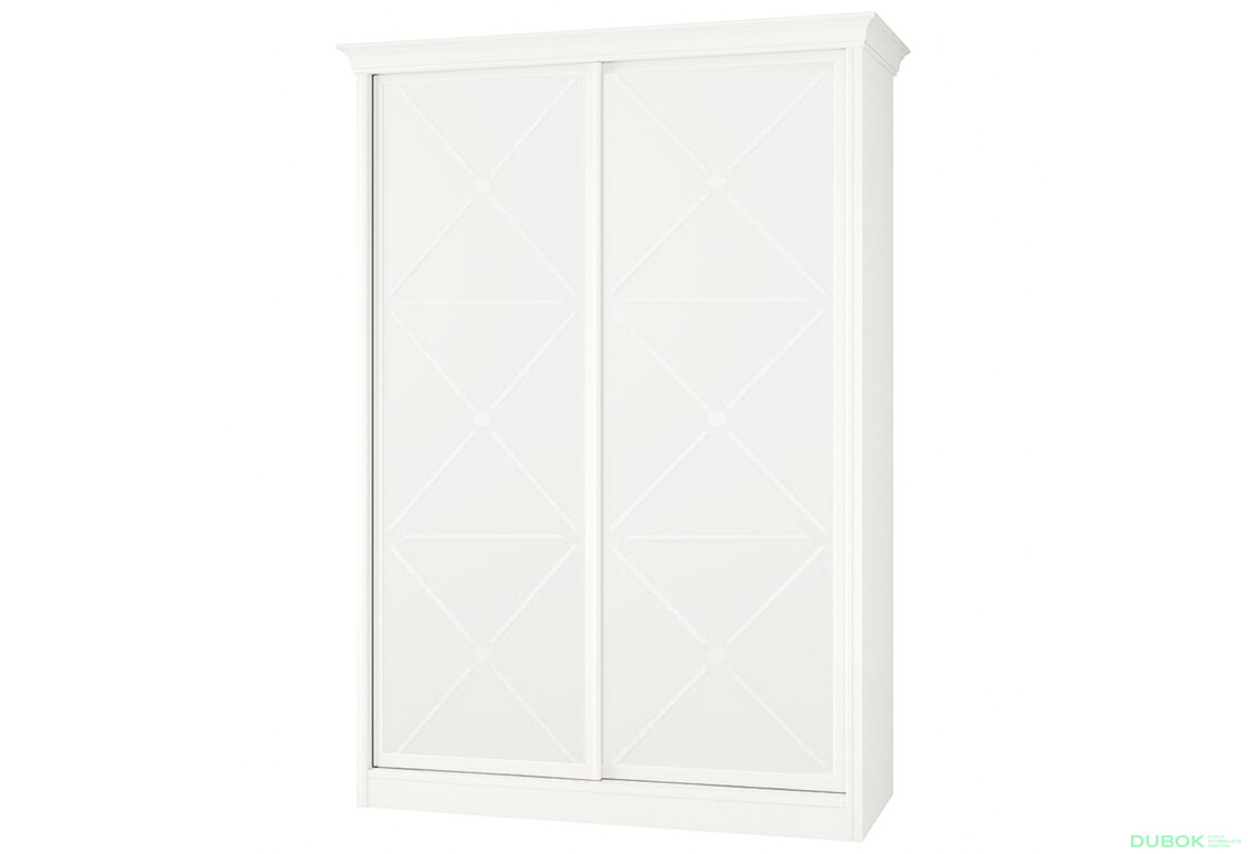 Skriňa Rim-Veneziano 2D 1.6 m biela s rímsou, fasádami DTD (s dekorom)