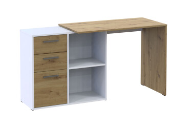 Písací stôl T8 biely / dub artisan 100x83x75