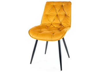 Stolička Cherry II Velvet karí Bluvel 68, matná čierna kov