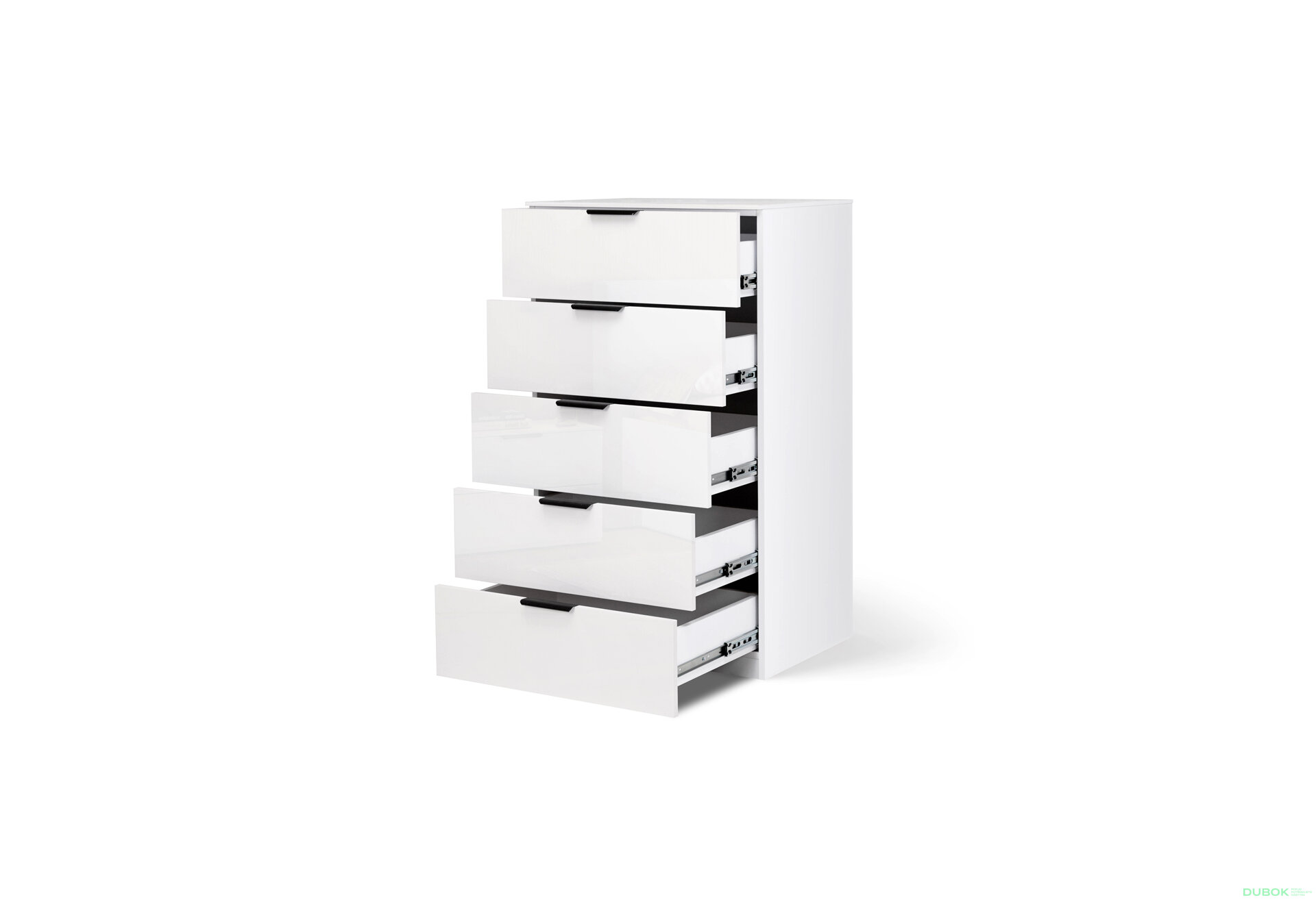 Fotografia 3 - Komoda 5š, biely lesk Mila