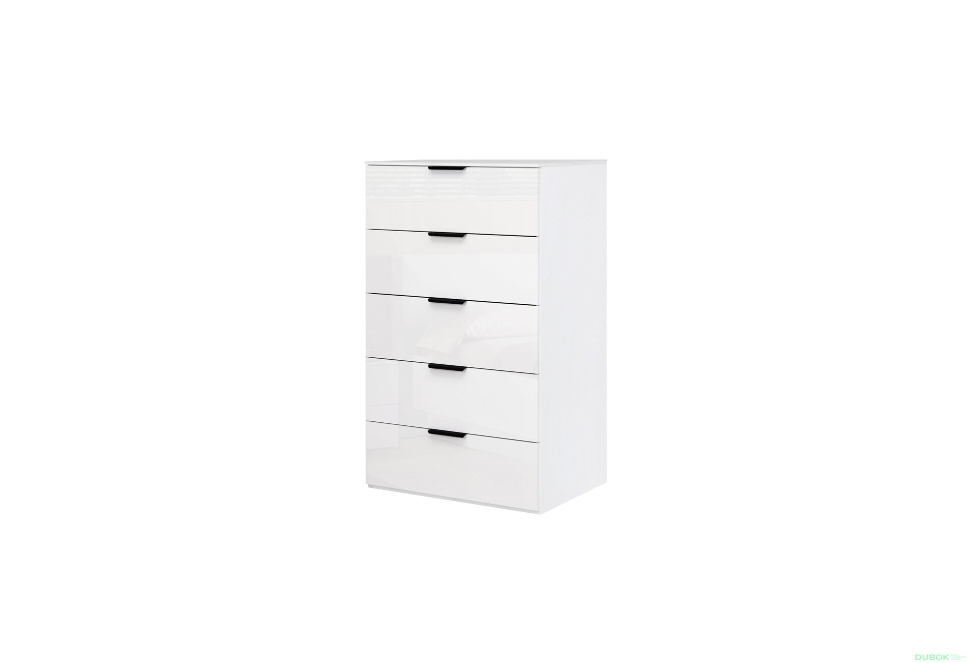 Fotografia 1 - Komoda 5š, biely lesk Mila