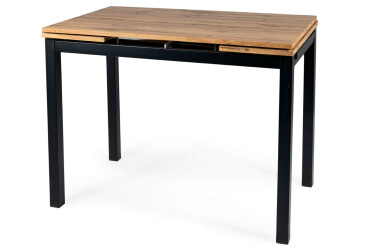 Stôl GD-017 110(170)x74 dub artisan / matná čierna kov