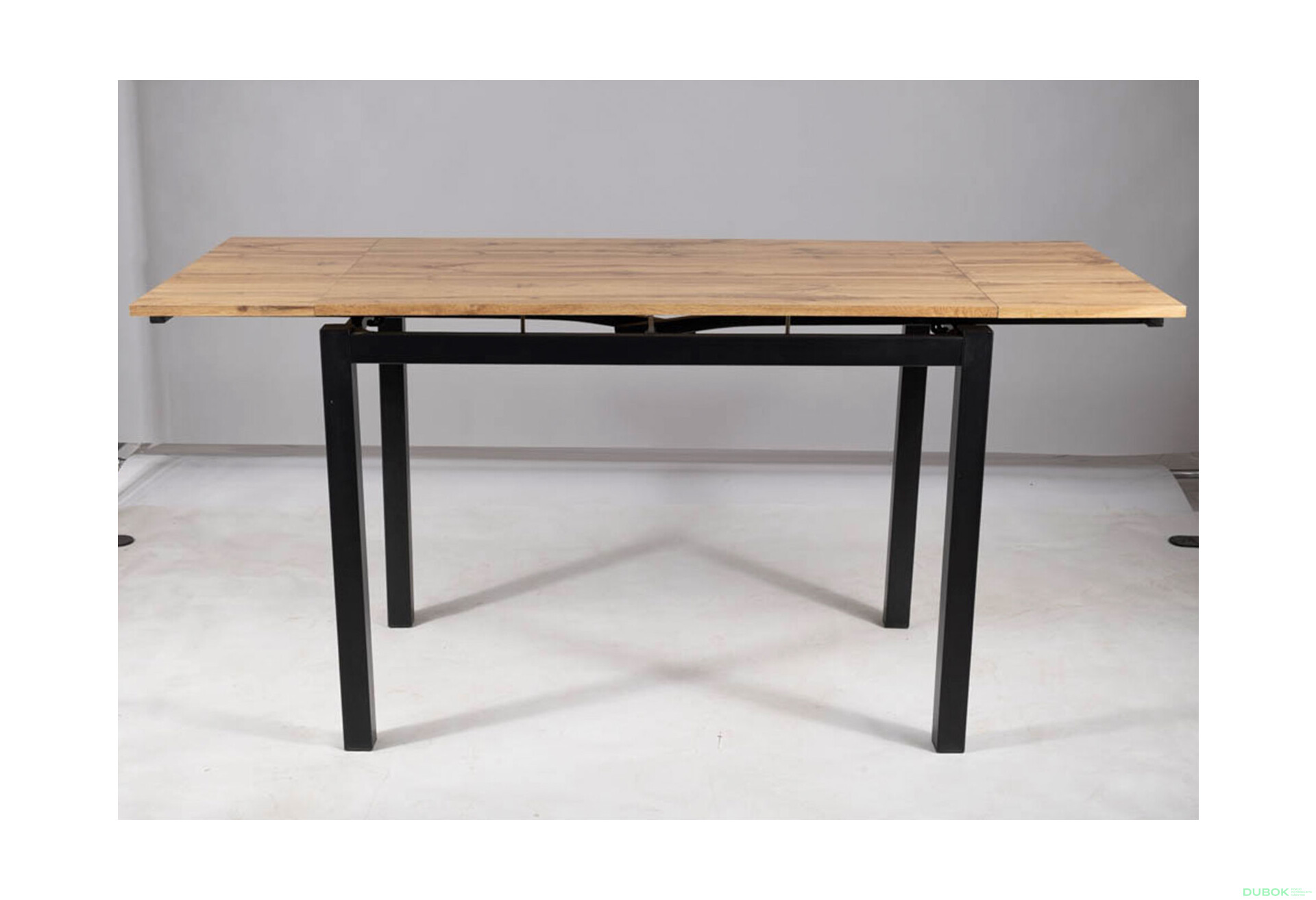 Fotografia 15 - Stôl GD-017 110(170)x74 dub artisan / matná čierna kov