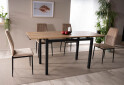 Fotografia 5 - Stôl GD-017 110(170)x74 dub artisan / matná čierna kov
