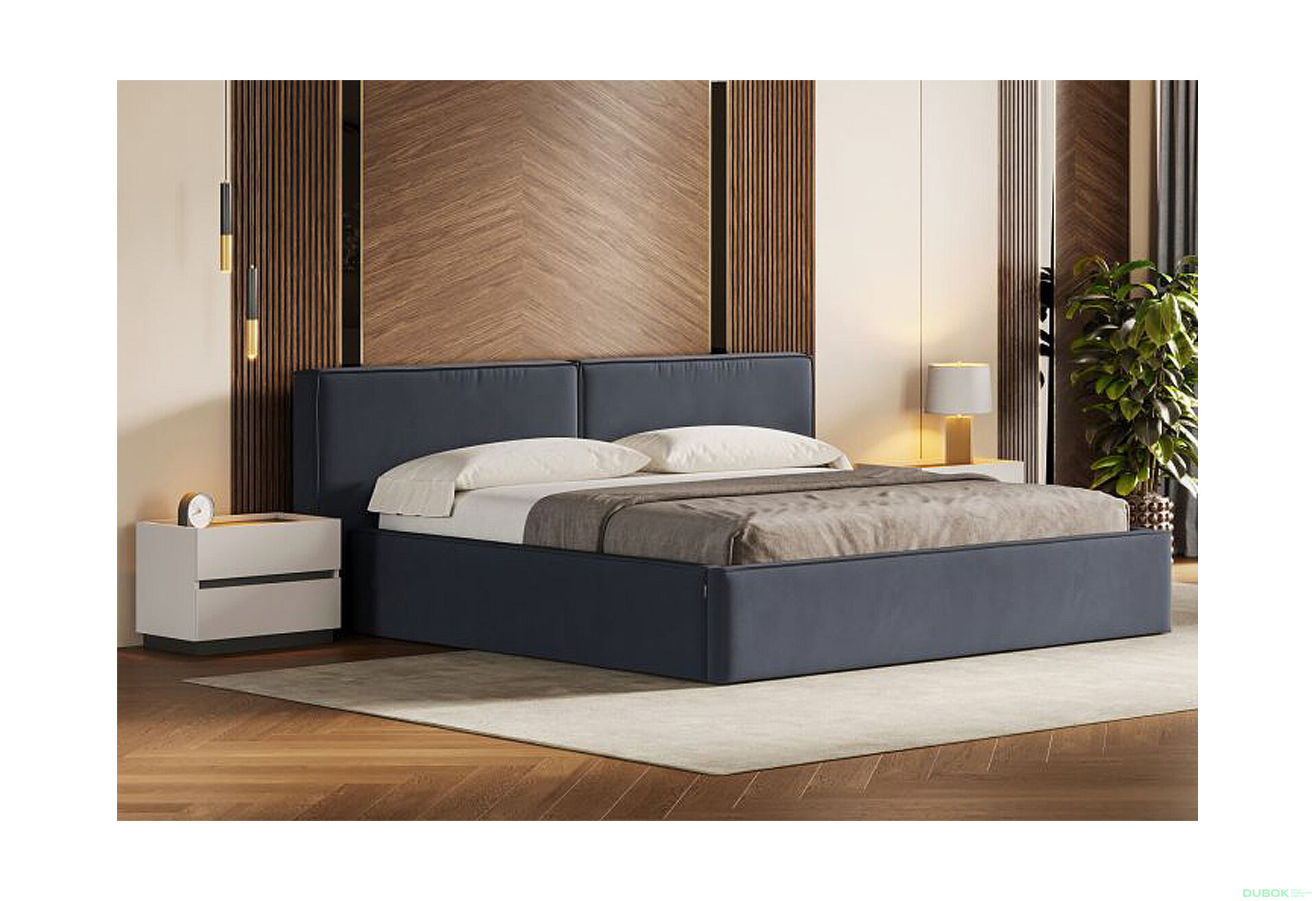 Fotografia 2 - Nočný stolík 2šx biely supermat, antracit Duo