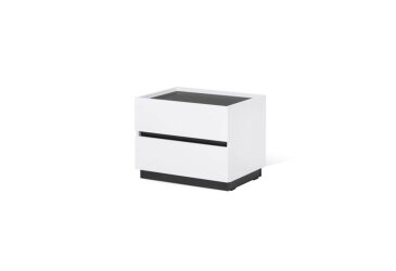 Nočný stolík 2šx biely supermat, antracit Duo