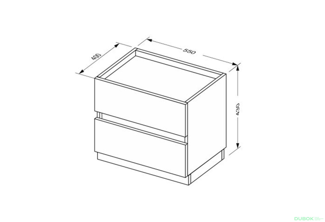Fotografia 5 - Nočný stolík 2šx biely supermat, antracit Duo