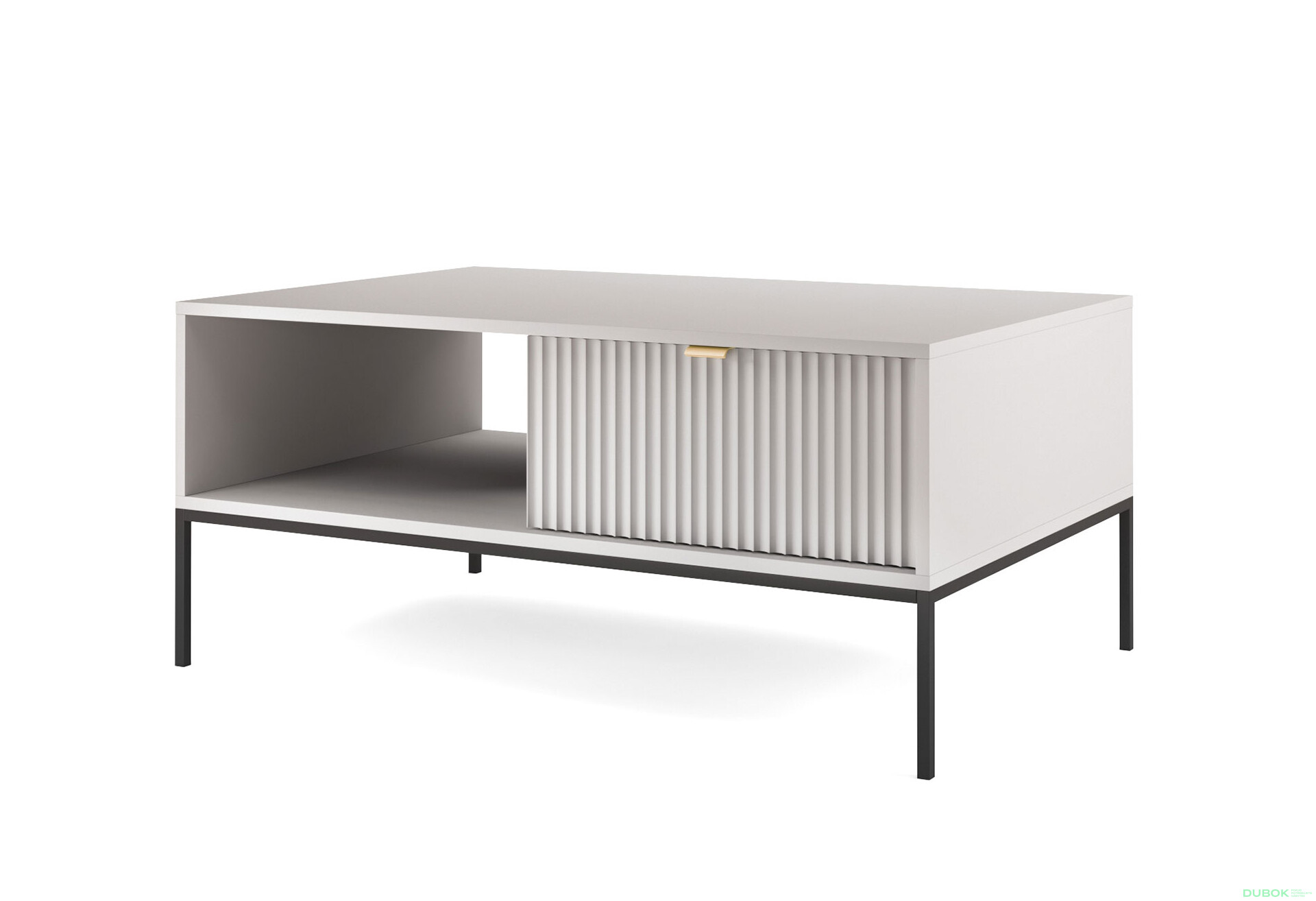 Konferenčný stolík L104 sivý Nova Čierne nohy / zlatý úchytky - Fotografia 1 Fotografia 1 - Konferenčný stolík L104 sivý Nova Čierne nohy / zlatý úchytky