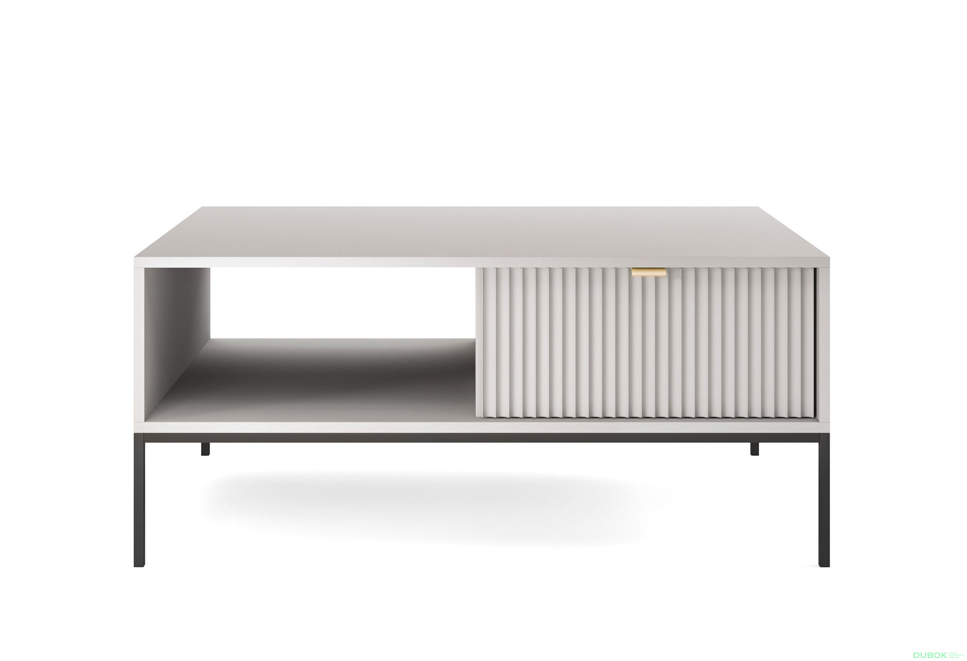 Konferenčný stolík L104 sivý Nova Čierne nohy / zlatý úchytky - Fotografia 2 Fotografia 2 - Konferenčný stolík L104 sivý Nova Čierne nohy / zlatý úchytky