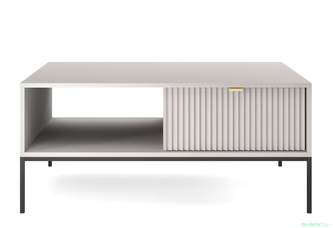 Konferenčný stolík L104 sivý Nova Čierne nohy / zlatý úchytky - Fotografia 2 Fotografia 2 - Konferenčný stolík L104 sivý Nova Čierne nohy / zlatý úchytky