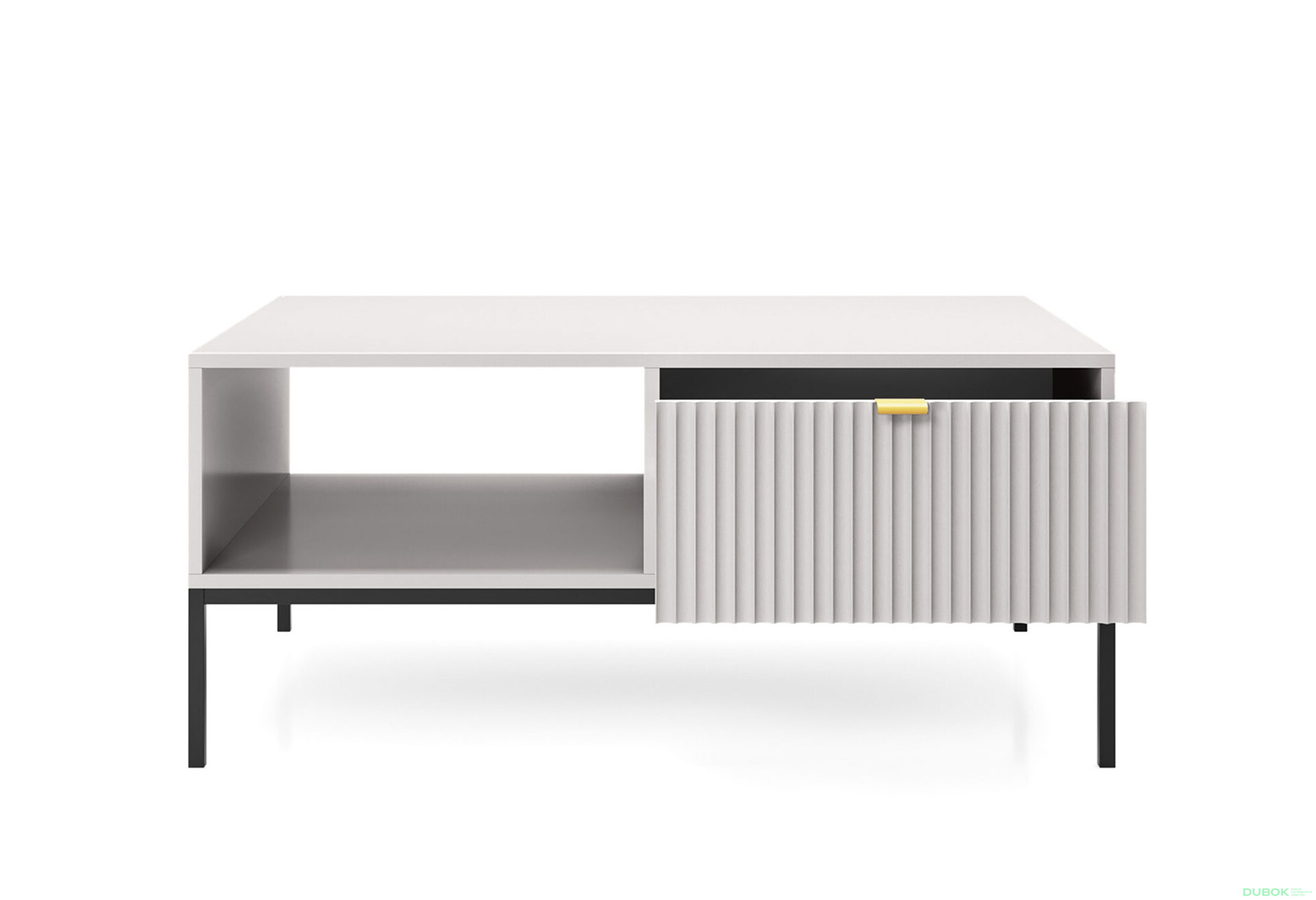 Konferenčný stolík L104 sivý Nova Čierne nohy / zlatý úchytky - Fotografia 3 Fotografia 3 - Konferenčný stolík L104 sivý Nova Čierne nohy / zlatý úchytky