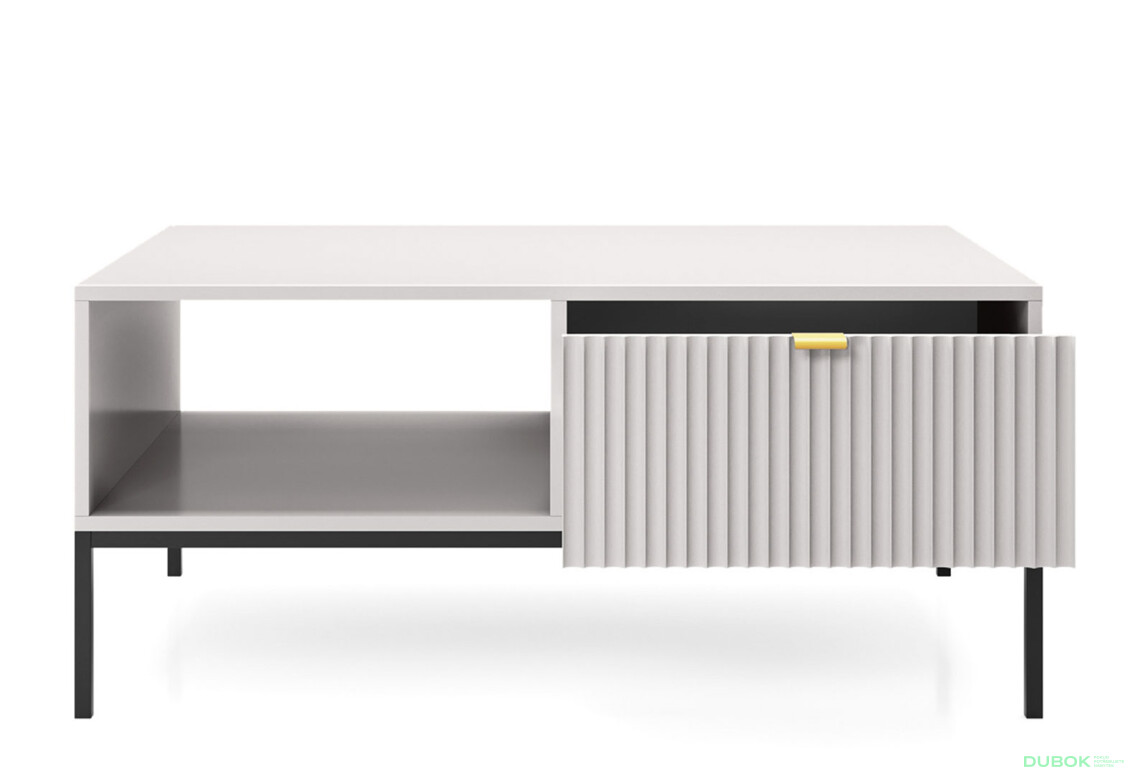 Konferenčný stolík L104 sivý Nova Čierne nohy / zlatý úchytky - Fotografia 3 Fotografia 3 - Konferenčný stolík L104 sivý Nova Čierne nohy / zlatý úchytky
