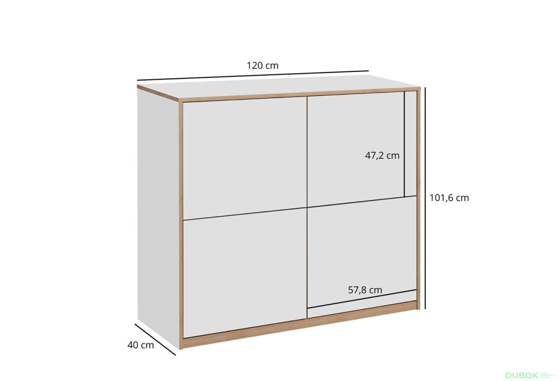 Fotografia 7 - Komoda 4d biela Complex